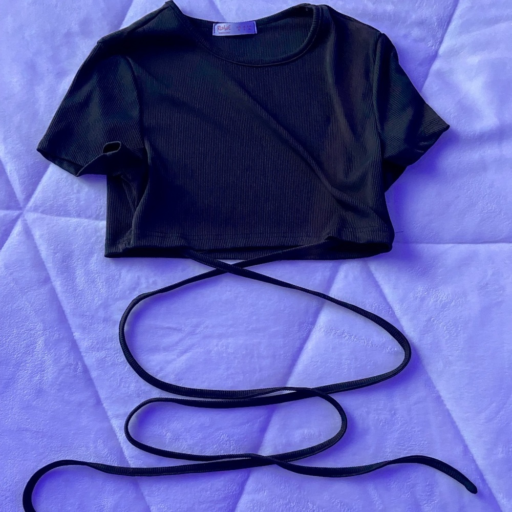 CROPPED WRAP SHIRT